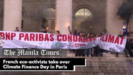French eco-activists take over Climate Finance Day in Paris