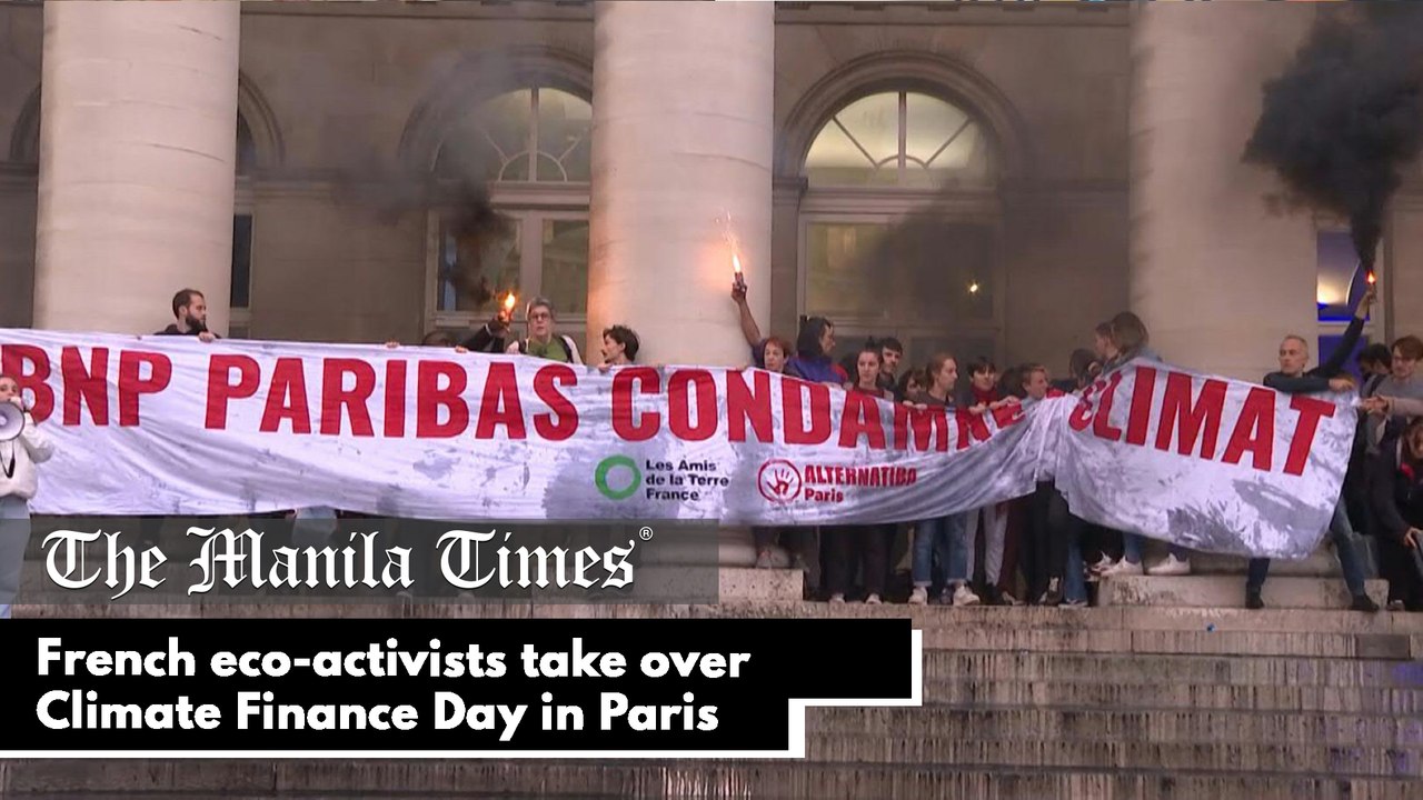 French eco-activists take over Climate Finance Day in Paris