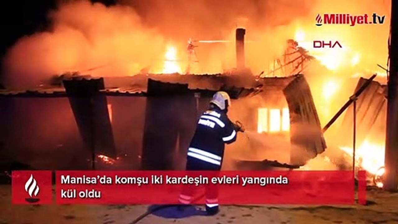 Komşu iki kardeşin evleri yangında kül oldu