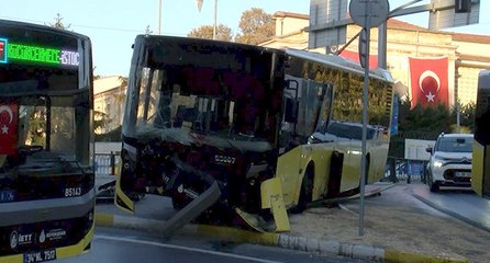 Küçükçekmece’de İETT otobüsü yoldan çıktı