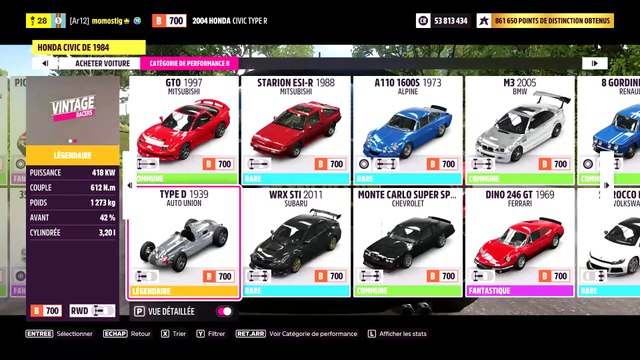 Forza Horizon 5 duel nocturne honda civic de 1984