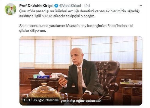 Bakan Kirişci'den saldırıya uğrayan denetim personeline geçmiş olsun telefonu