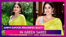 Janhvi Kapoor Personifies Beauty In Green Saree And Embroidered Blouse As She Promotes Her Film Mili