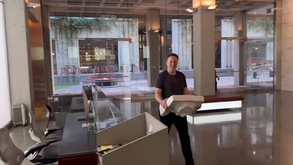 Elon Musk carries kitchen sink into Twitter HQ as he closes in on $44bn purchase