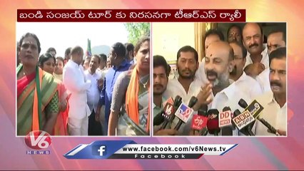 Bandi Sanjay Speaks To Media Before Going To Yadadri Temple | TRS MLAs Buying Drama | V6 News