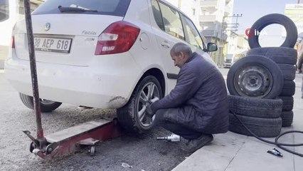 Soğukluğuyla bilinen Ağrı'da kış lastiği hazırlıkları erken başladı