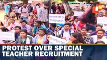 Special Teacher Recruitment: Aspirants stage protest Demanding Jobs