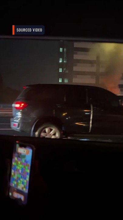 Vehicle on fire along Skyway southbound lane