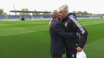 Florentino Pérez visita a la plantilla del Real Madrid antes del entrenamiento