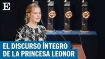 El discurso de la princesa Leonor en los Princesa de Asturias