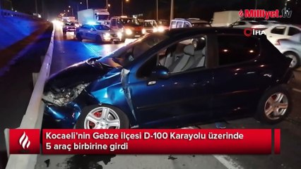 D-100’de 5 araç birbirine girdi! Ortalık savaş alanına döndü