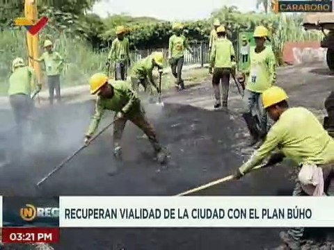 Carabobo | Cuadrillas del Plan Búho colocan asfaltado en las principales vías de la pqa. San José