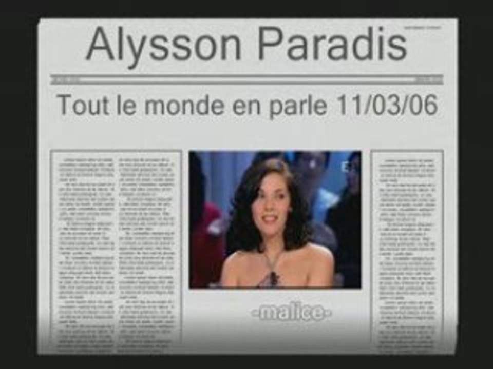 Alysson Paradis Tout le monde en parle