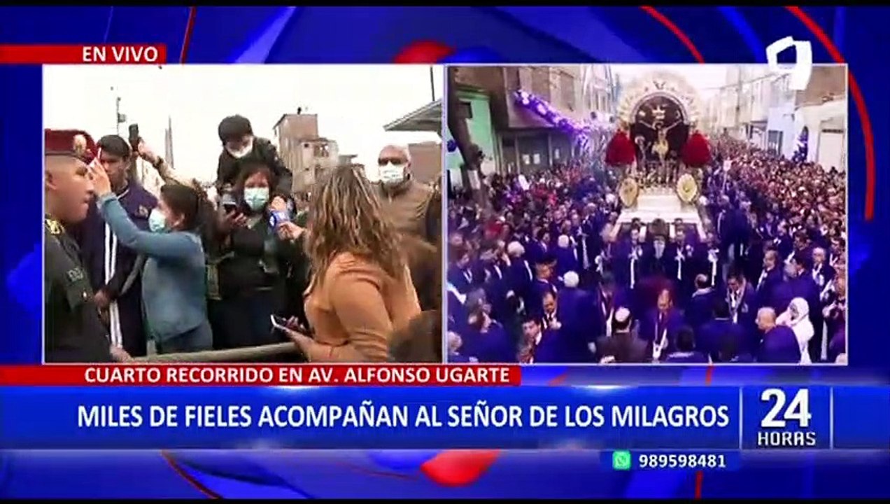 Señor de los Milagros sale en su cuarto recorrido por el Centro de Lima