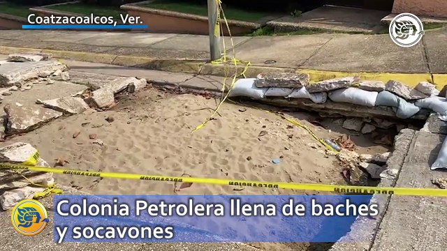 Colonia Petrolera llena de baches y socavones