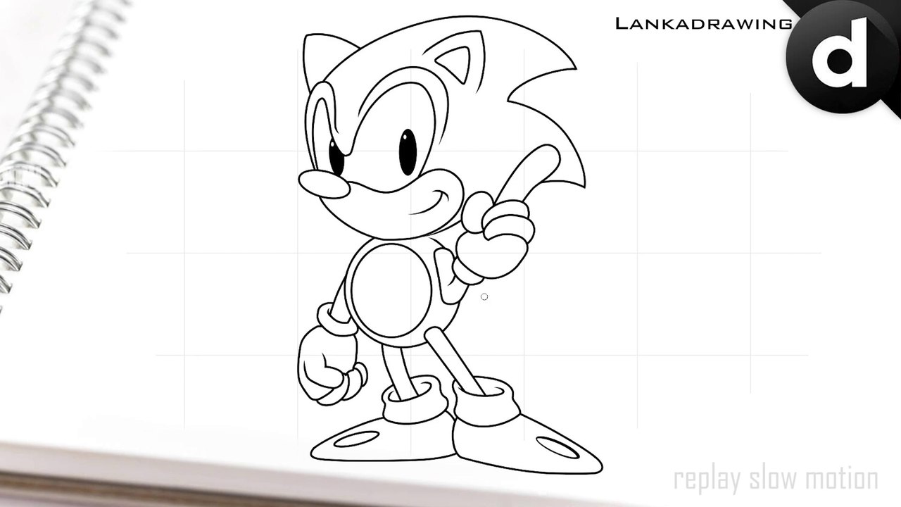 learn to draw cute sonic character cartoon