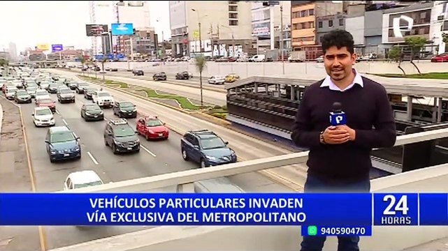 Cercado de Lima: Autos y motos invaden vía del Metropolitano a toda velocidad