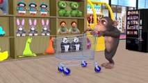 Animals Toys for Kids _ Toys In Supermarket Shopping Cart Funny Monkey Cartoons for Children