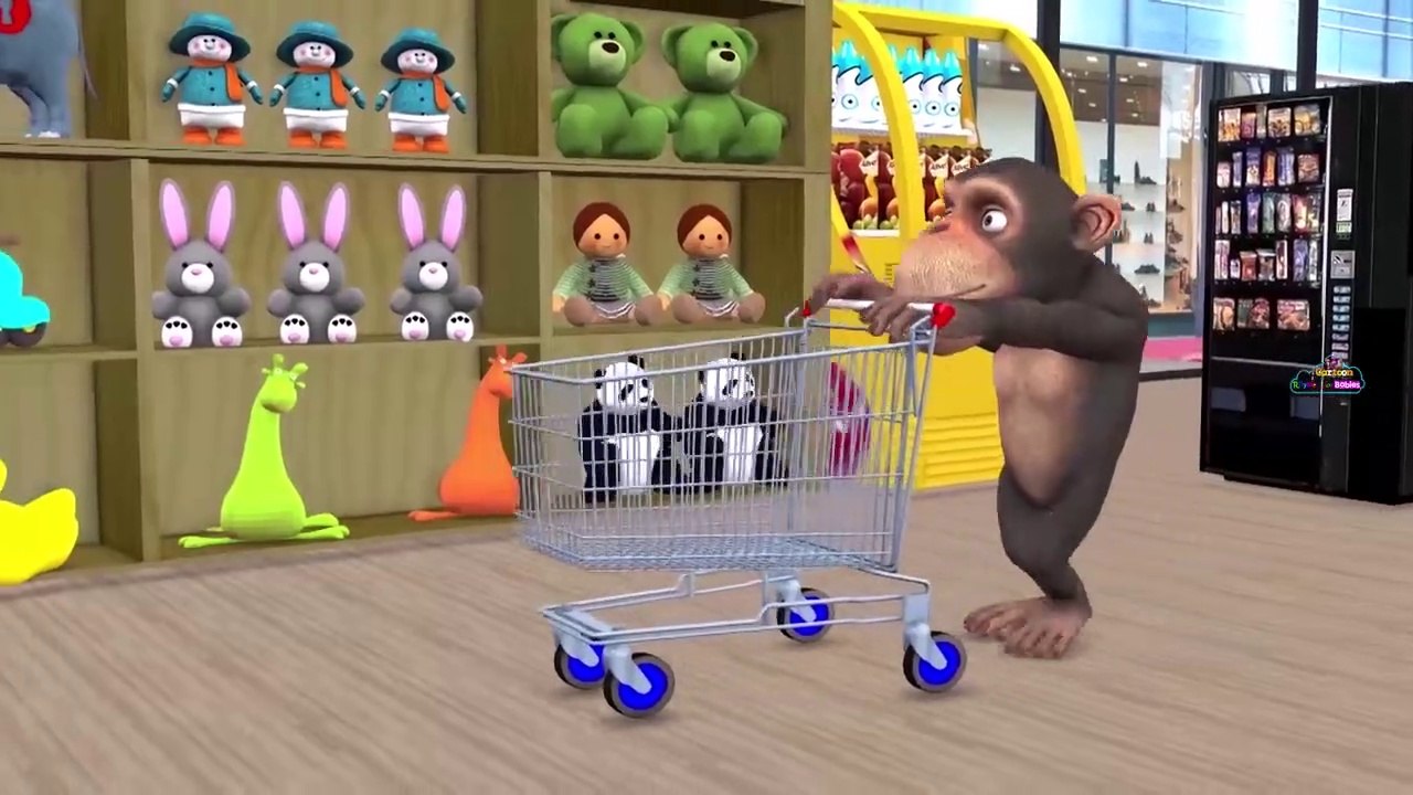 Animals Toys for Kids _ Toys In Supermarket Shopping Cart Funny Monkey Cartoons for Children