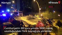 Bin metrelik Türk bayrağı açıldı: Vatandaşlar, Cumhuriyet Bayramı coşkusunu yaşadı