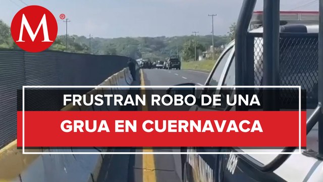 Policías de Cuernavaca y Ces frustran robo de grúa en Morelos