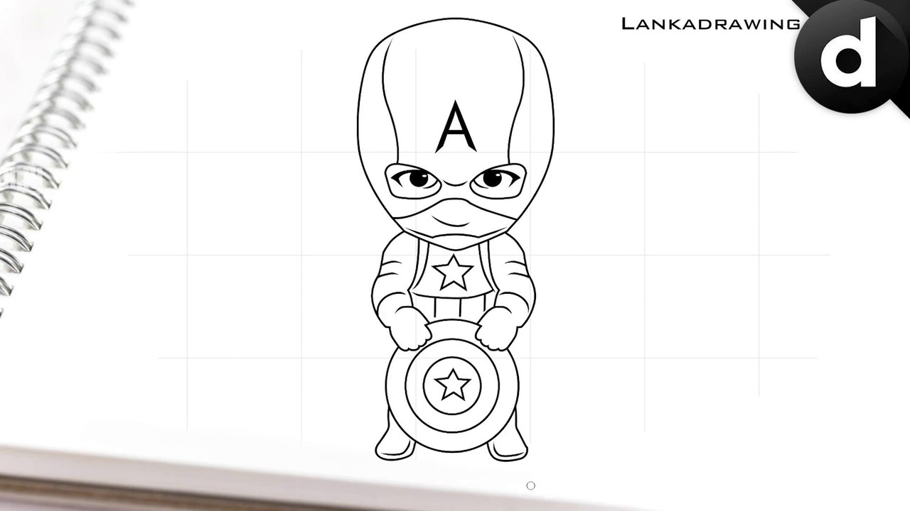 learn to draw captain america super hero character