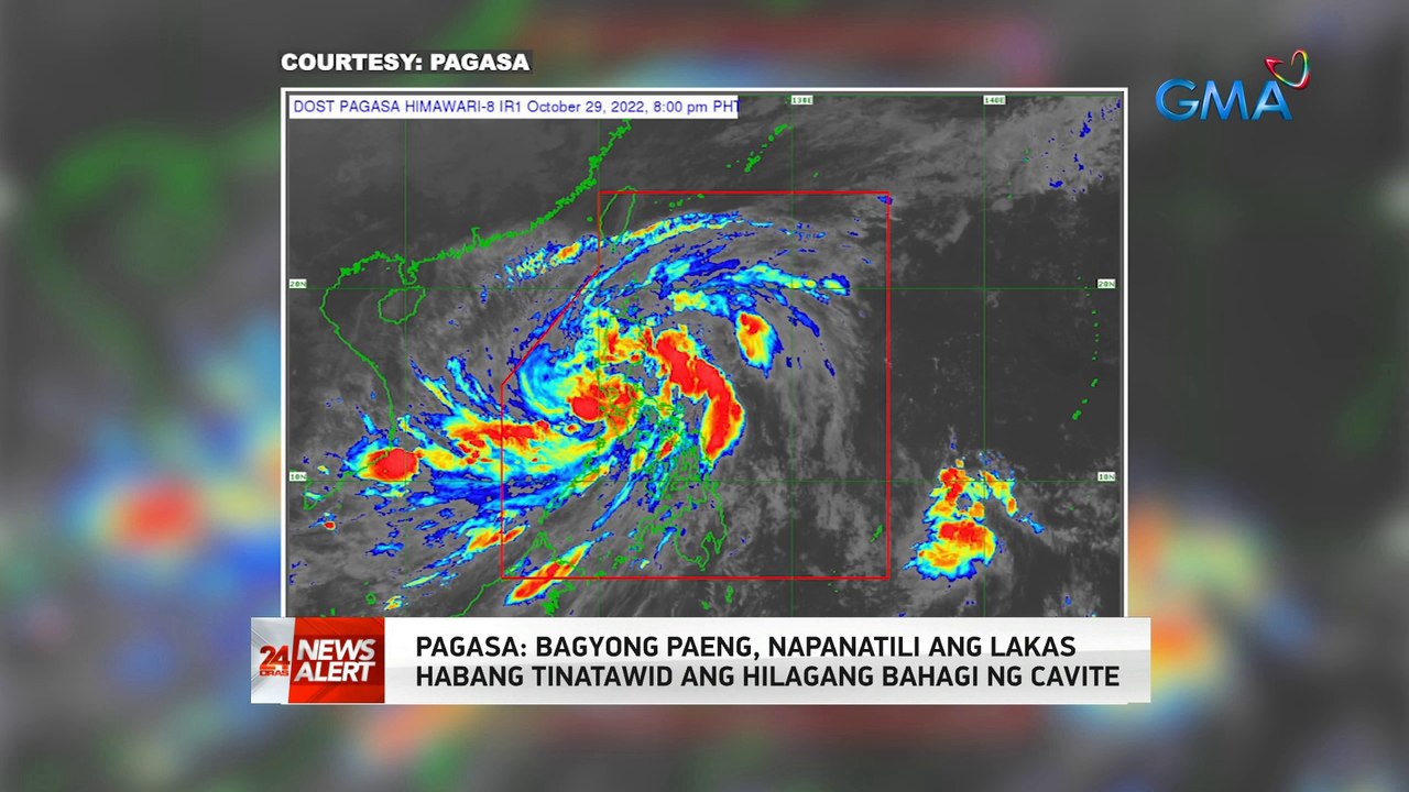 Bagyong Paeng, napanatili ang lakas habang tinatawid ang hilagang bahagi ng Cavite -- PAGASA | 24 Oras News Alert