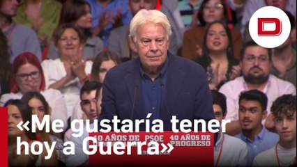 González lamenta la ausencia de Guerra al conmemorar la victoria de 1982