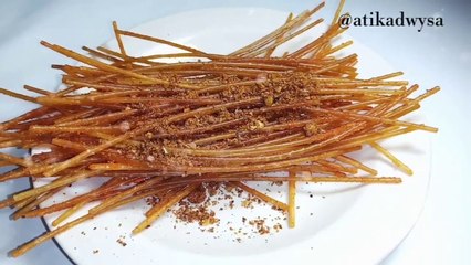 Cara Membuat Cemilan Mie Lidi . Gampang Banget !!! Hanya 2 Bahan saja . #atikadwysa #cemilangampang