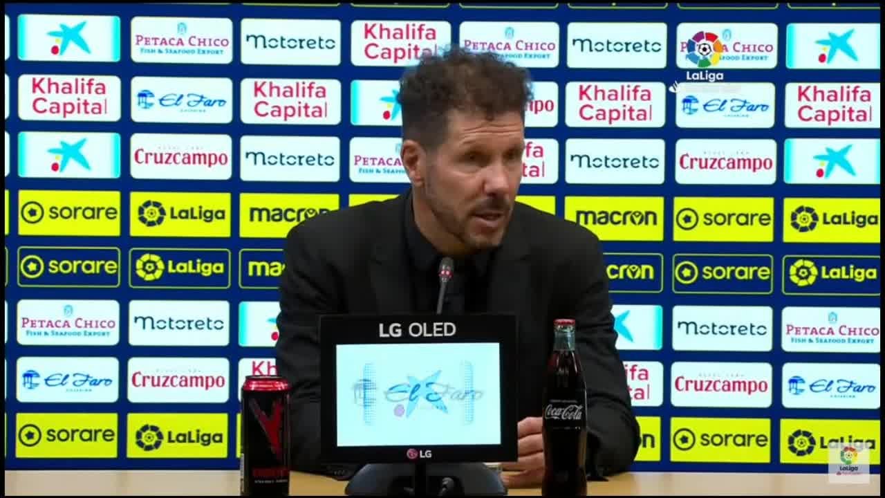 Rueda de prensa de Simeone tras la derrota ante el Cádiz por 3-2
