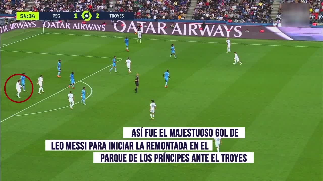 El gol de Leo Messi en el triunfo ante el Troyes en el Parque de los Príncipes
