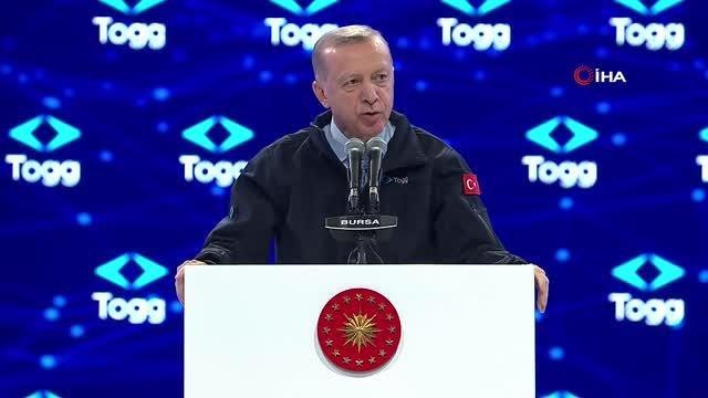 Cumhurbaşkanı Recep Tayyip Erdoğan, Togg Gemlik Kampüsü Açılış Töreni'nde açıklamalarda bulundu