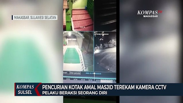 Pencurian Kotak Amal Masjid Di Makassar Terekam CCTV, Pelaku Bawa Kabur Kotak Amal Masjid