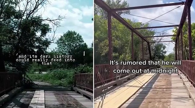 Do YOU dare to watch? Ghost hunter shares eerie video of 'one of the most haunted places in the US' - a Texas bridge with 'dark history' of satanic rituals and an alleged lynching
