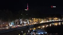 Tiflis Televizyon Kulesi, Türk bayrağının renkleriyle aydınlatıldı