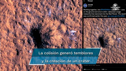 Meteorito impacta en Marte y NASA capta sonido