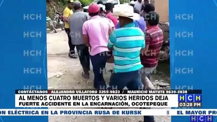 Al menos cuatro muertos deja brutal accidente en La Encarnación, Ocotepeque
