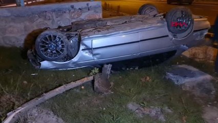 OTOMOBİL TAKLA ATTI: 1 YARALI