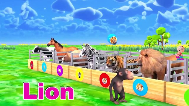 Learn Wild Animals Running Race Video For Kids - Learn Animals Names & Sounds For Children Toddlers