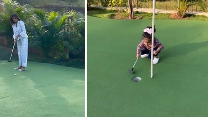 Shilpa Shetty Daughter Samisha के साथ Golf खेलते Cute Video Viral । Boldsky* Entertainment