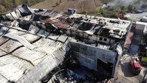 Fabrika yangınında oluşan tahribat gözler önüne serildi
