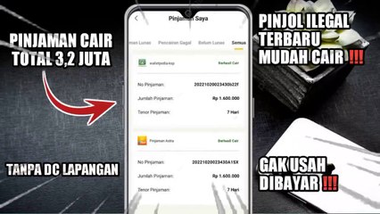 Dapat 3,2Juta Pinjol ilegal Mudah Cair 2022 - Pinjaman Online Langsung Cair Gak Usah Dibayar