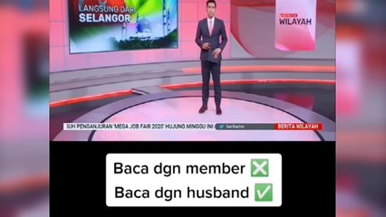 “Silakan sayang..” Baca Berita Bersama Isteri, Penyampai Nervous Sampai Tersasul Secara Live