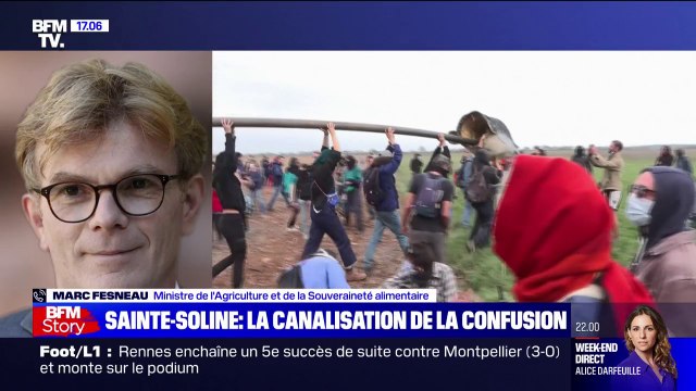 Canalisation sectionnée à Sainte-Soline: Marc Fesneau, ministre de l'Agriculture, dénonce une apologie de la violence