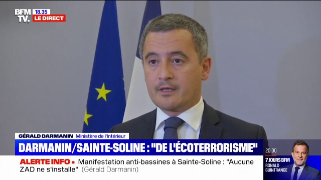Sainte-Soline: Je regrette que Jean-Luc Mélenchon et Sandrine Rousseau fassent le choix de la radicalité , affirme Gérald Darmanin