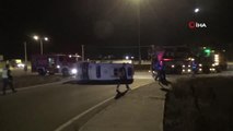 Kuzey Marmara Otoyolu'nda ambulans yan yattı