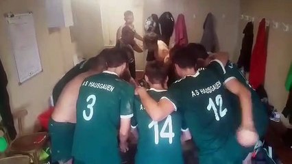 Résultat  9 à 2   Hausgauen 2 - Mulhouse azzuri 3 .  Joie du vestiaires