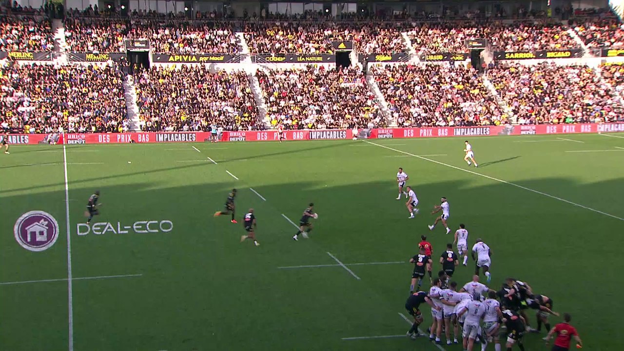 TOP 14 - Essai de Dillyn LEYDS (SR) - Stade Rochelais - Section Paloise - Saison 2022/2023