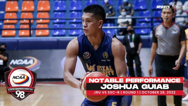 NCAA Season 98 | Notable Performance: Joshua Guiab (SSC-R vs JRU) | Men's Basketball Tournament R1