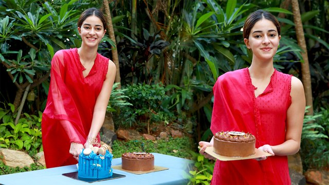 बर्थडे के मौके पर अनन्या पांडेय ने मीडिया वालो के साथ मनाया अपना जन्मदिन